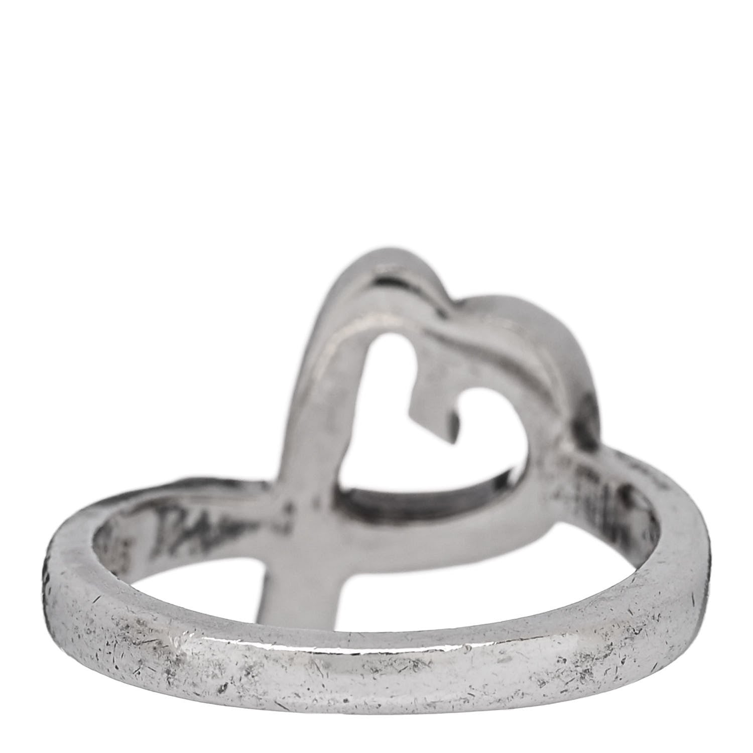 Tiffany Sterling Silver Paloma Picasso Loving Heart Ring 50 5.5 3 of 5
