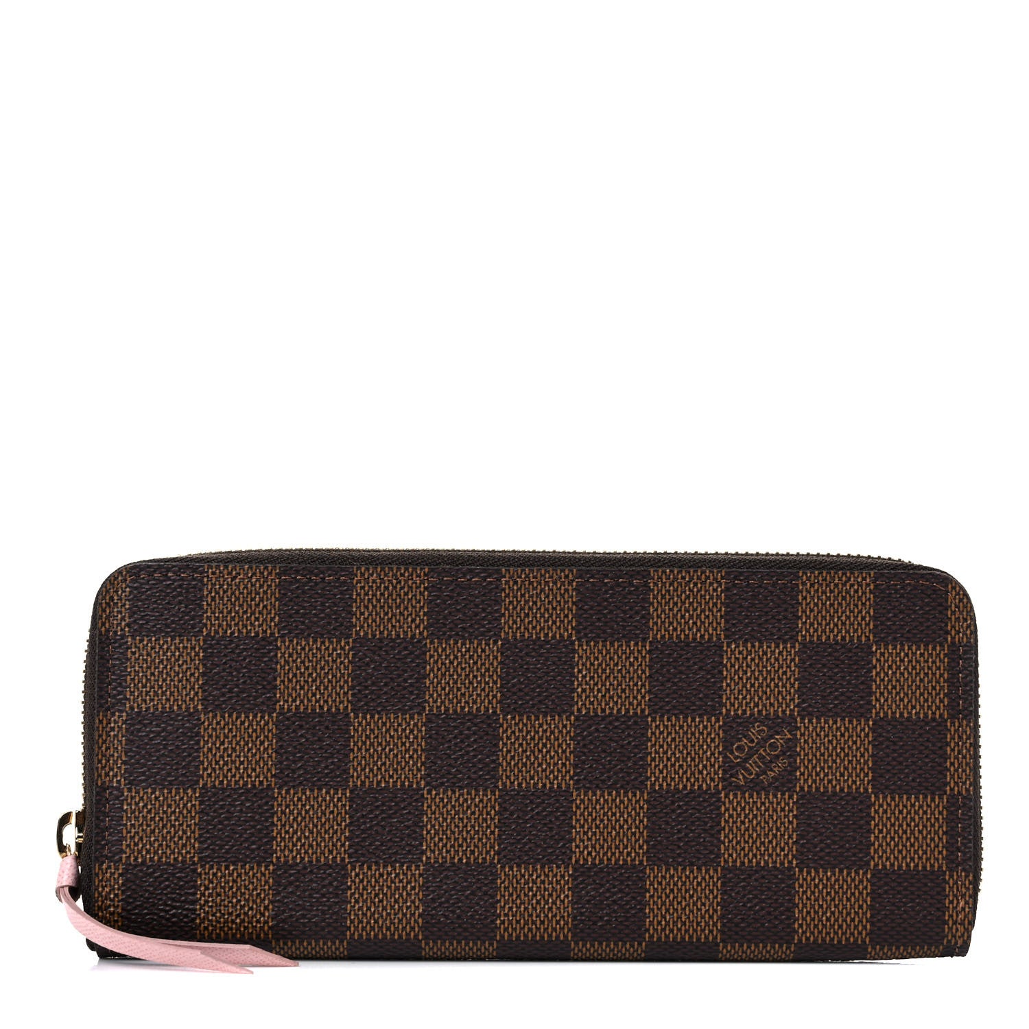 Louis Vuitton Damier Ebene Clemence Wallet Rose Ballerine 1 of 8