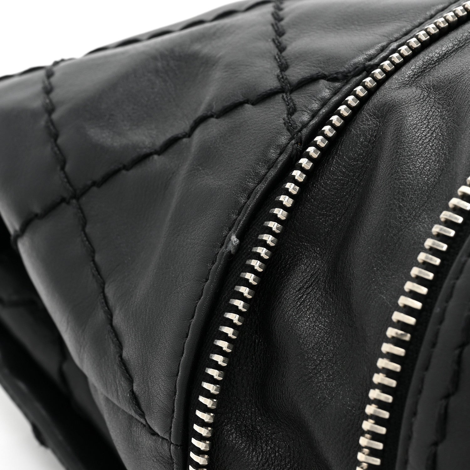 Chanel Calfskin Stitched Large Expandable Flap Bag Black 14 of 15