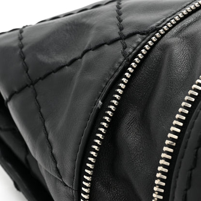 Chanel Calfskin Stitched Large Expandable Flap Bag Black 14 of 15