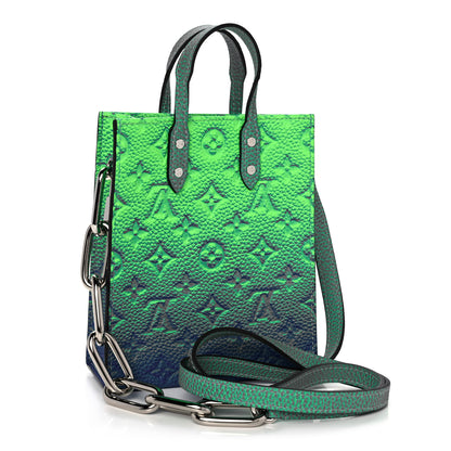 Louis Vuitton Taurillon Illusion Sac Plat XS Bleu Vert 2 of 9