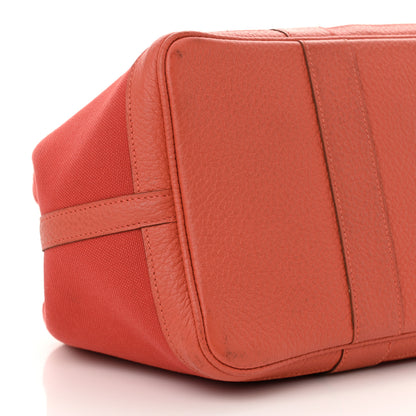 Hermes Toile Militaire Vache Country Garden Party Pockets 36 MM Tote Rouge Tomate Capucine 13 of 17