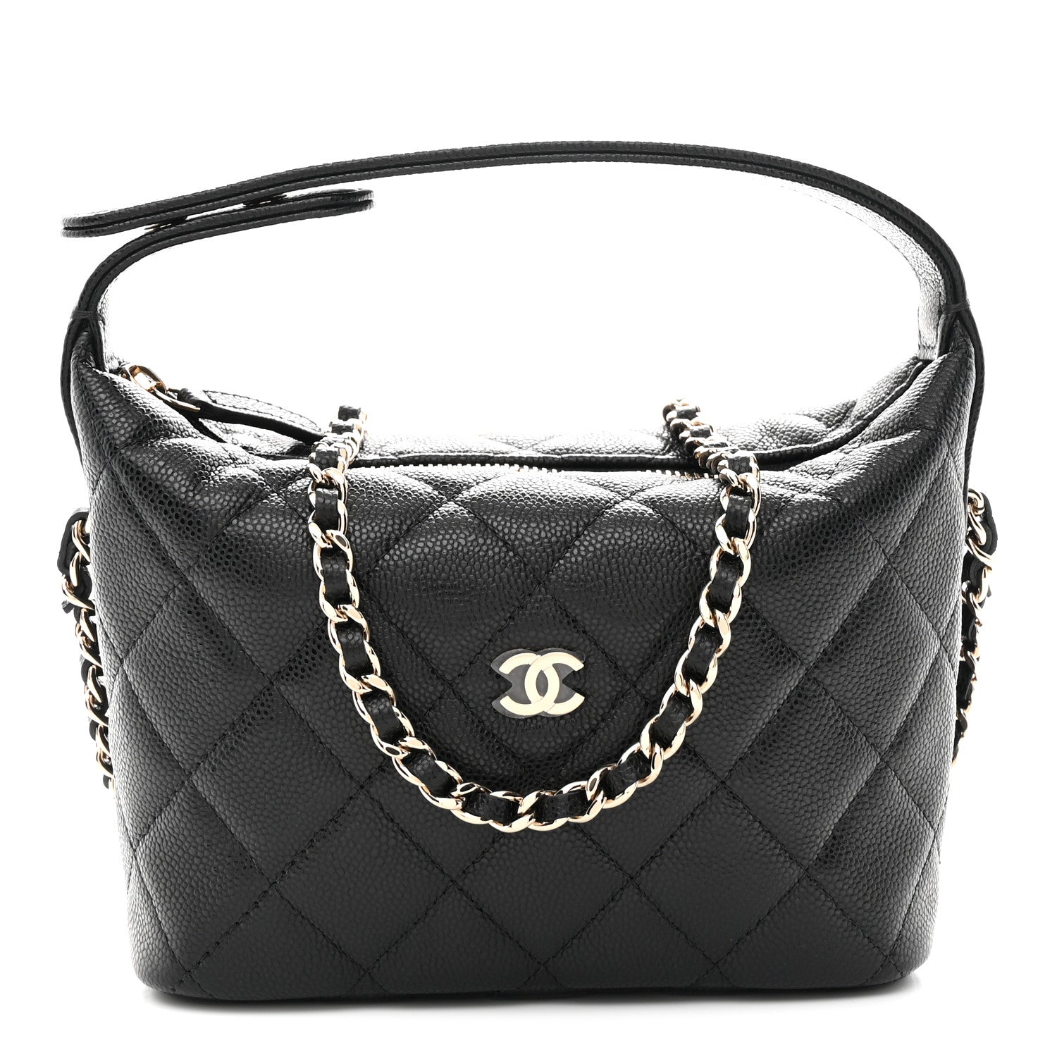 Chanel Caviar Quilted Hobo Clutch With Chain Black 1 of 12
