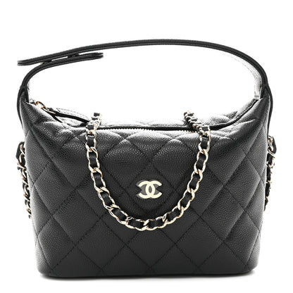 Chanel Caviar Quilted Hobo Clutch With Chain Black 1 of 12