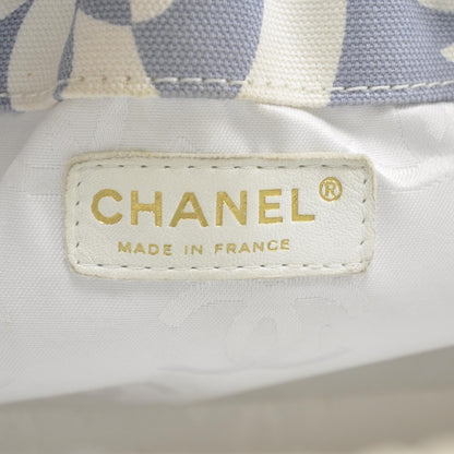 Chanel Canvas CC Clover Print Bag Blue 7 of 8