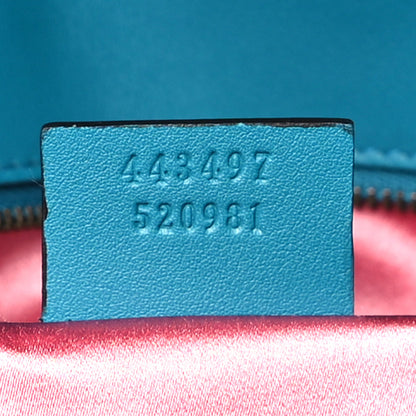 Gucci Velvet Matelasse Small GG Marmont Shoulder Bag Pavone Cyan 7 of 10