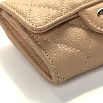 Chanel Caviar Quilted Flap Card Holder Wallet Beige 4 of 13