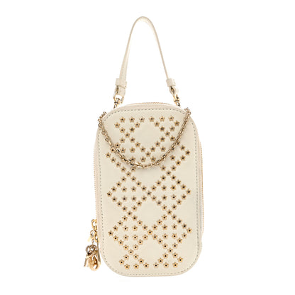 Christian Dior Lambskin Star Studded Lady Dior Phone Holder White 1 of 7