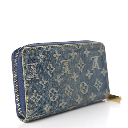 Louis Vuitton Monogram Denim Zippy Wallet Blue 3 of 7