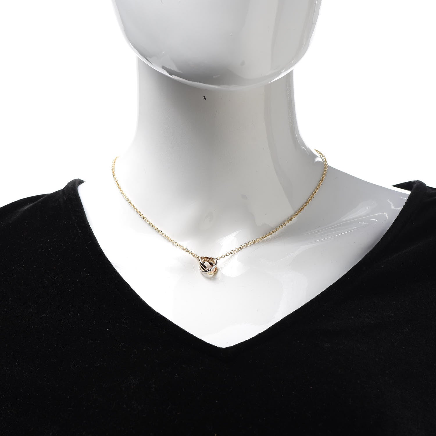 Cartier 18K Pink Yellow White Gold Baby Trinity Pendant Necklace 2 of 7