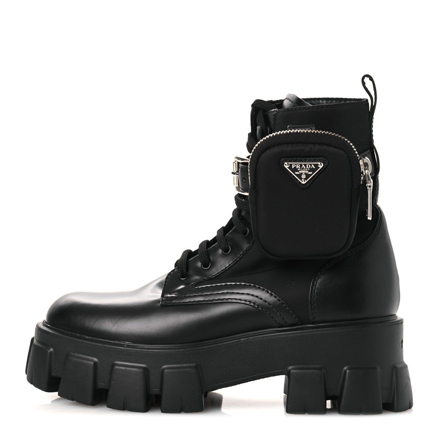 Spazzolato Rois Nylon Metal Triangle Logo Monolith Pouch Pocket 55mm Boots 38 Black