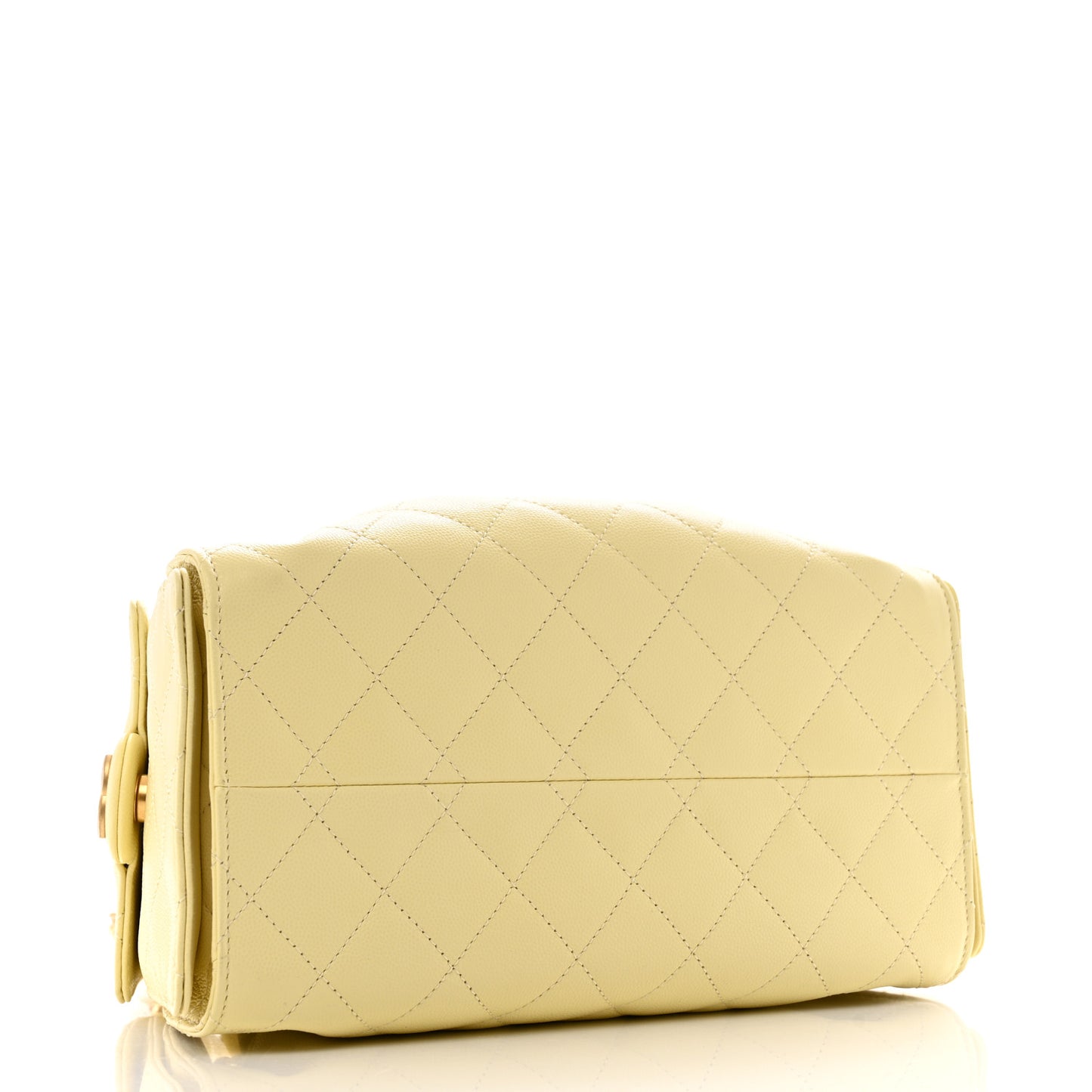 Caviar Quilted Small Chanel 25 Handbag Light Yellow