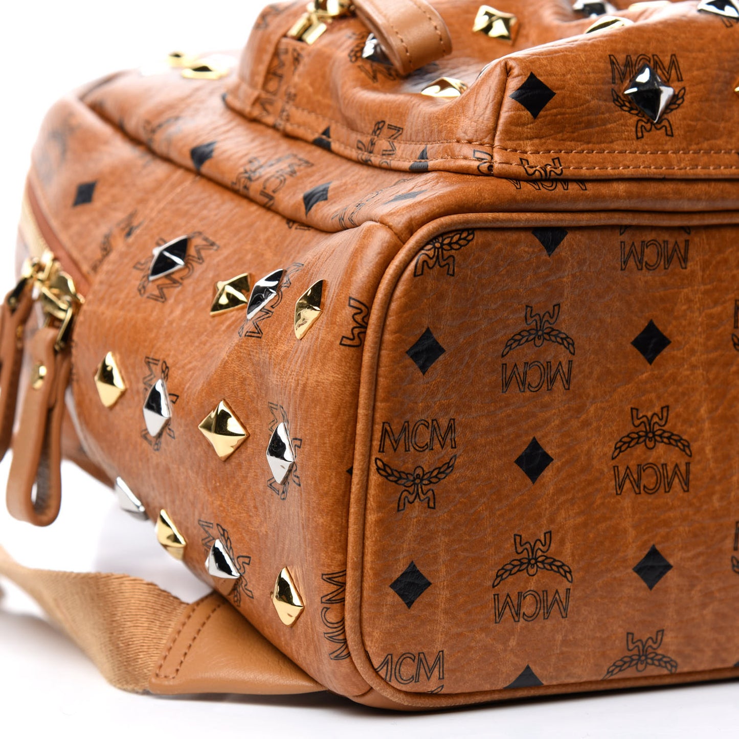 Visetos Studded Small Stark Backpack Cognac