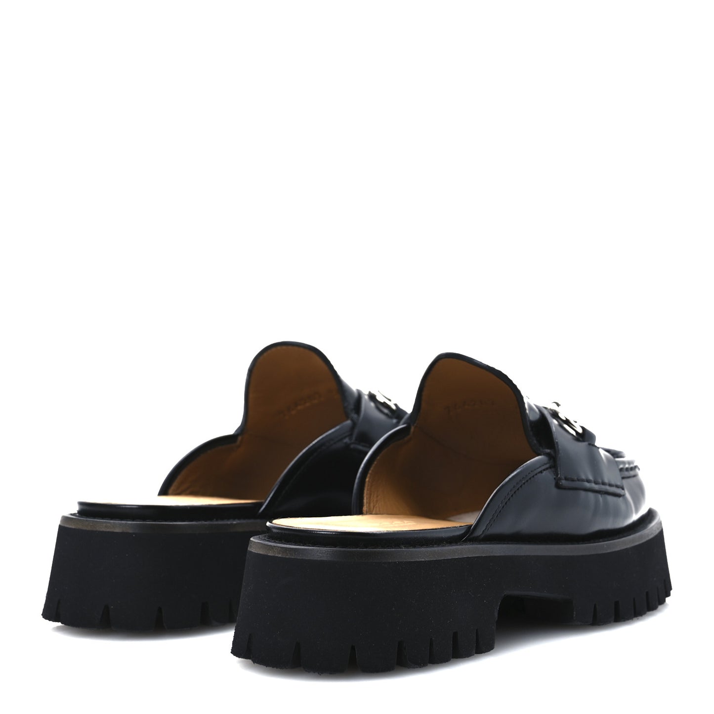 Magnum Calfskin Womens Horsebit Platform Mules 36 Black