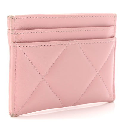 Chanel Lambskin Quilted Chanel 19 Card Holder Light Pink 3 of 9