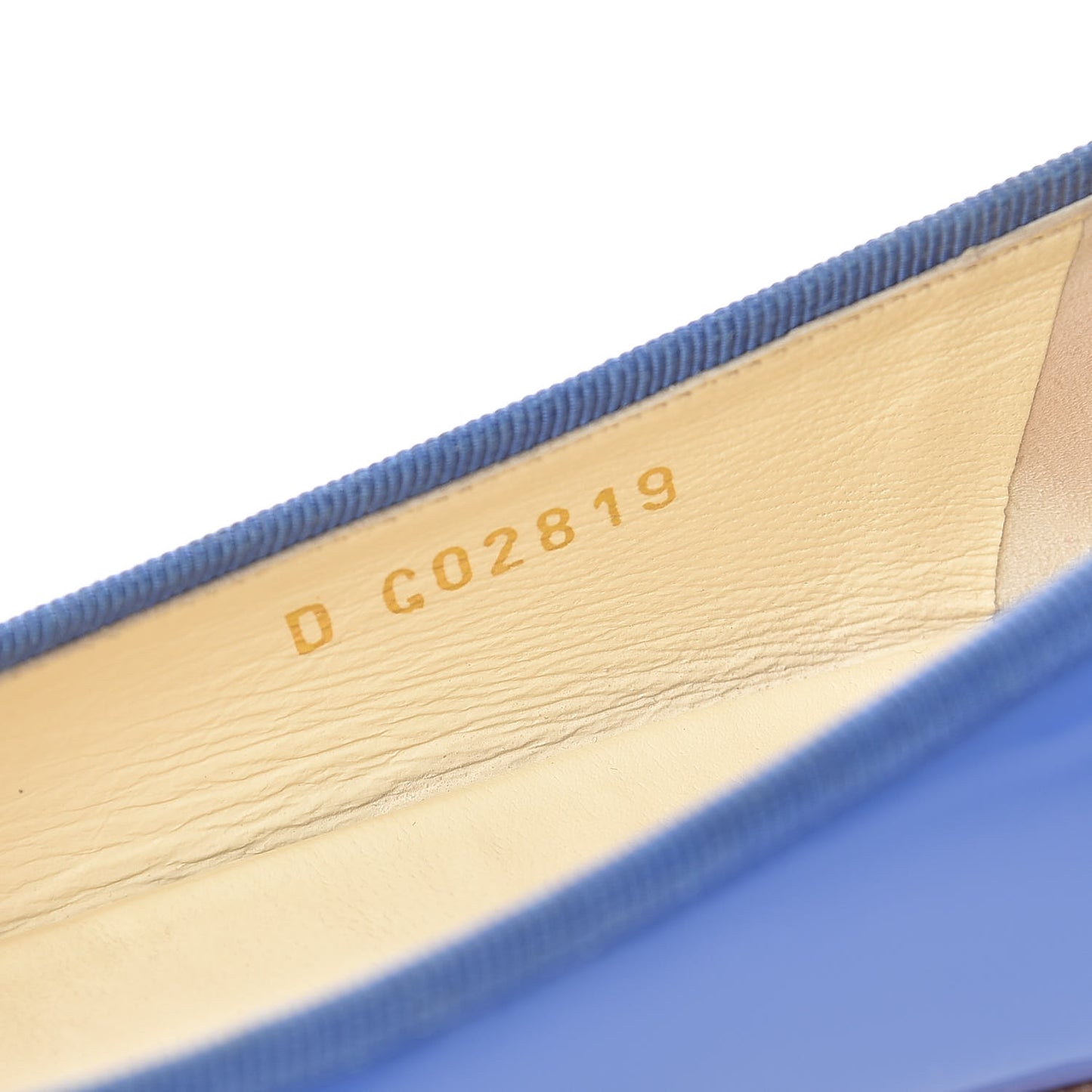 Calfskin Patent CC Cap Toe Ballerina Flats 35.5 Blue
