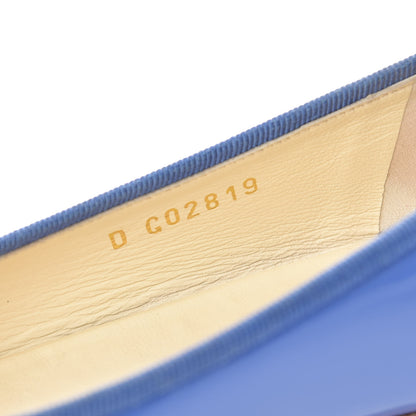 Chanel Calfskin Patent CC Cap Toe Ballerina Flats 35.5 Blue 9 of 11