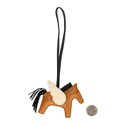 Hermes Milo Lambskin Grigri Rodeo Pegase Horse Bag Charm PM Sesame Black Nata 2 of 5