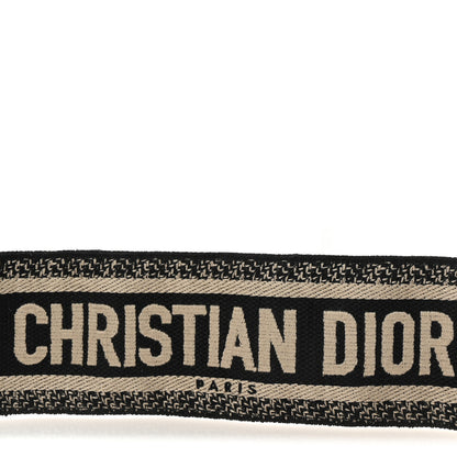 Christian Dior Canvas Embroidered Shoulder Strap Black 4 of 5