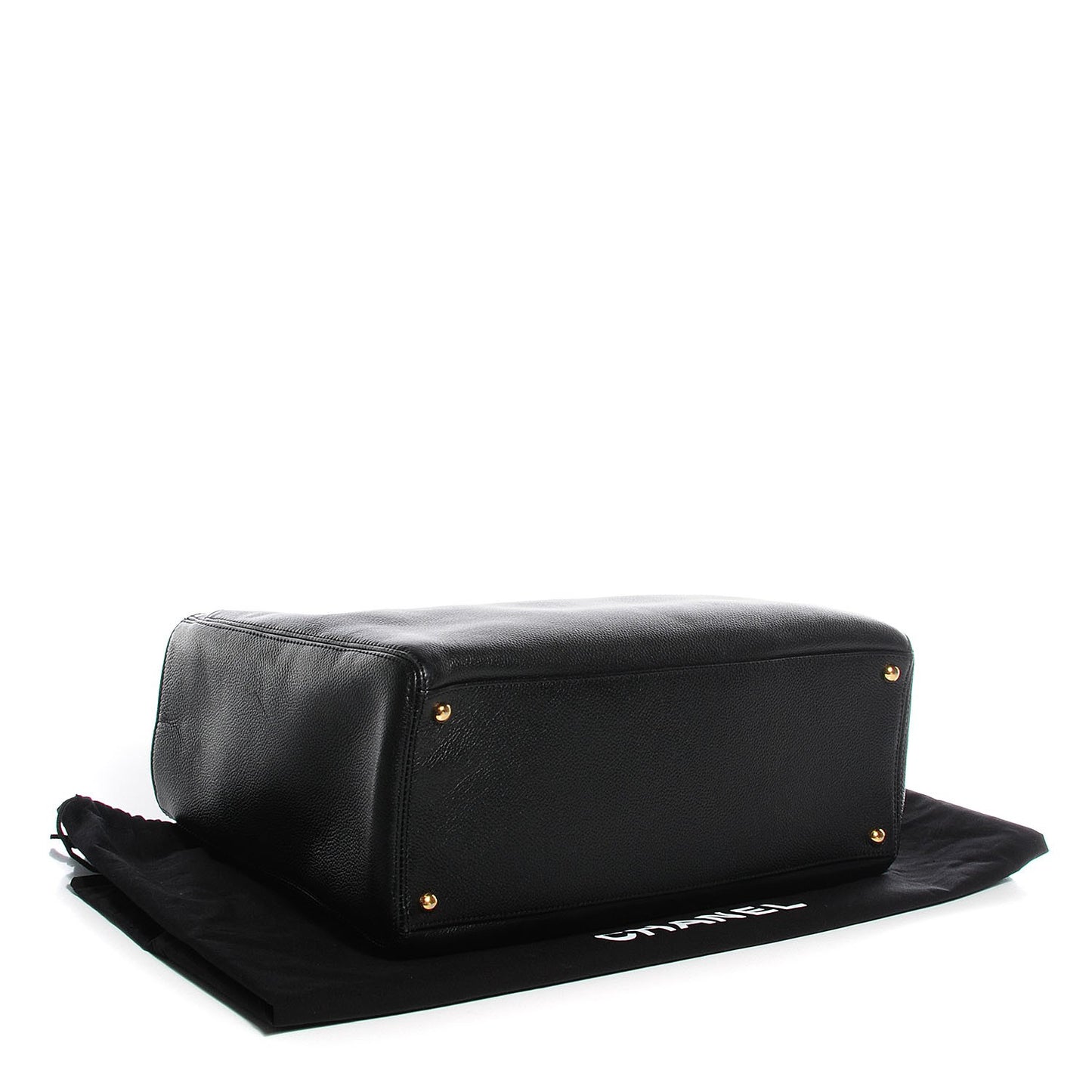 Calfskin Cerf Executive Shopper Tote Black