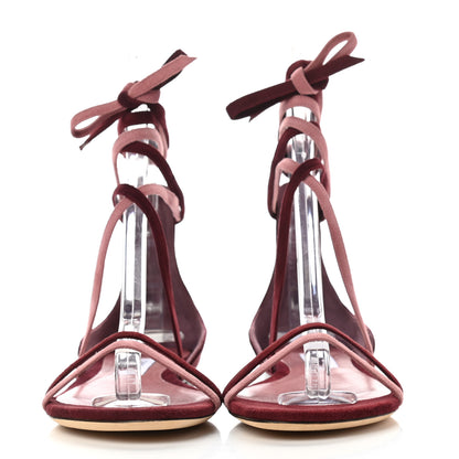 Jimmy Choo Suede Flynn Sandals 40 Vino Mix 2 of 7