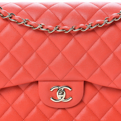 Chanel Caviar Quilted Jumbo Double Flap Red 7 of 10
