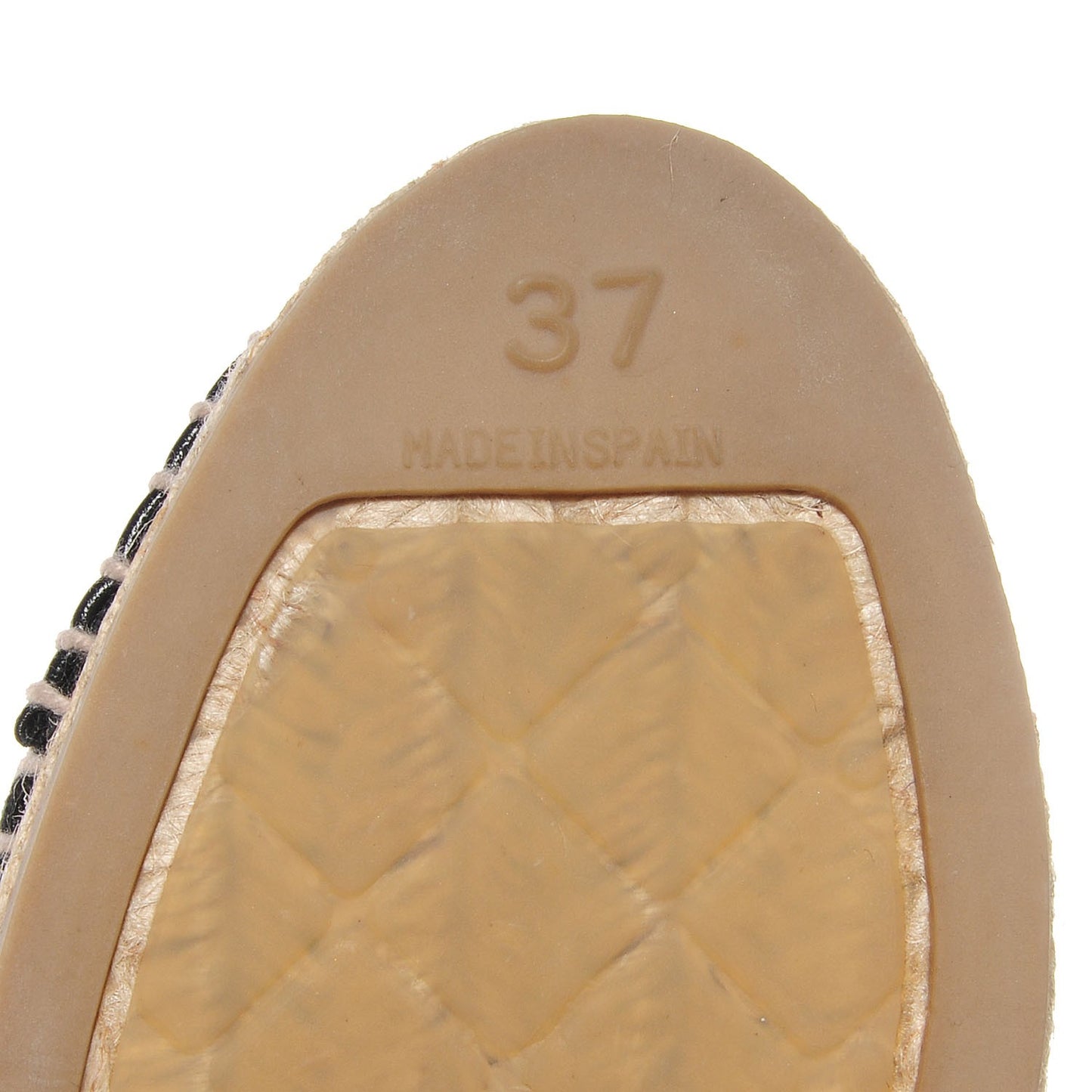 Mesh Lambskin Espadrilles 37 Black