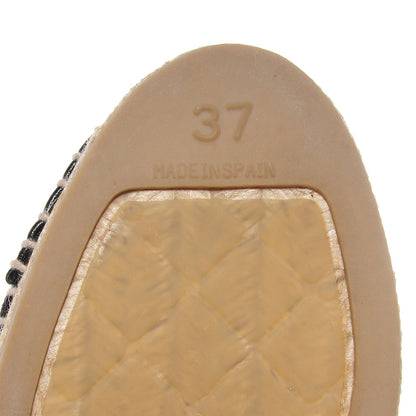 Chanel Mesh Lambskin Espadrilles 37 Black 6 of 7