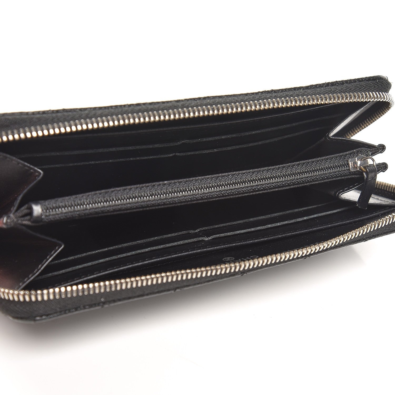 Chanel Caviar Quilted Large Gusset Zip Around Wallet Black 5 of 8