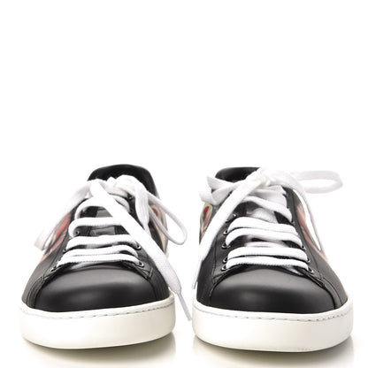Gucci Calfskin Kingsnake Mens Ace Sneakers 8 Black Multicolor 2 of 9