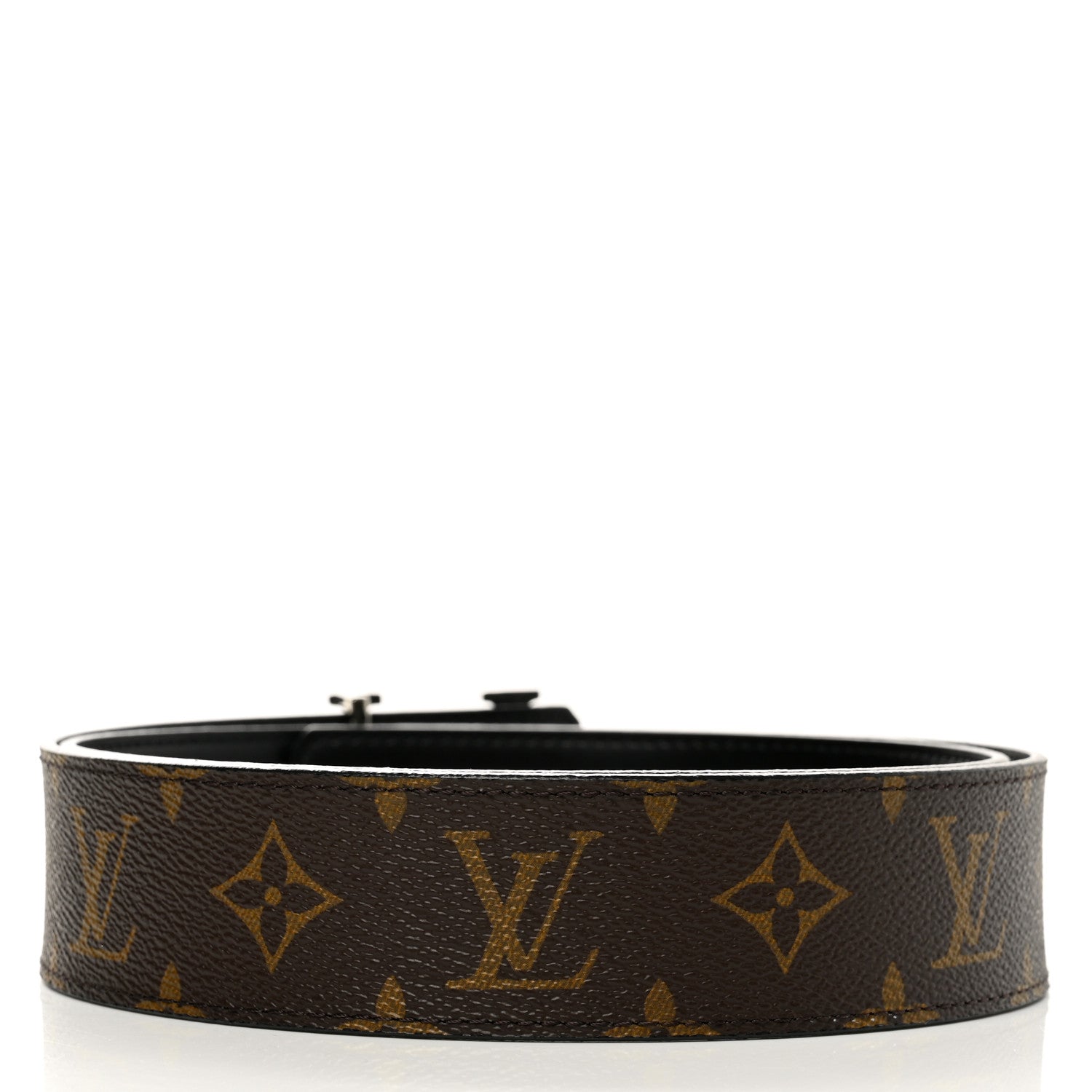Louis Vuitton Calfskin Monogram 40mm LV Initiales Reversible Belt 90 36 Black 3 of 7