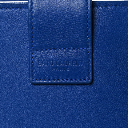 Saint Laurent Calfskin Small Monogram Cabas Blue Majorelle 7 of 15