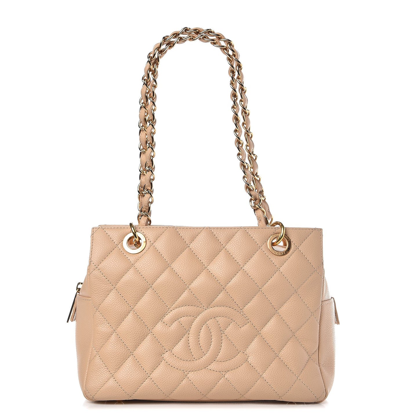 Caviar Quilted Petit Timeless Tote PTT Beige