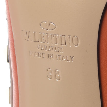 Valentino Garavani Calfskin Nappa Rockstud Ankle Strap 100mm Pumps 38 Orange Poudre 6 of 8
