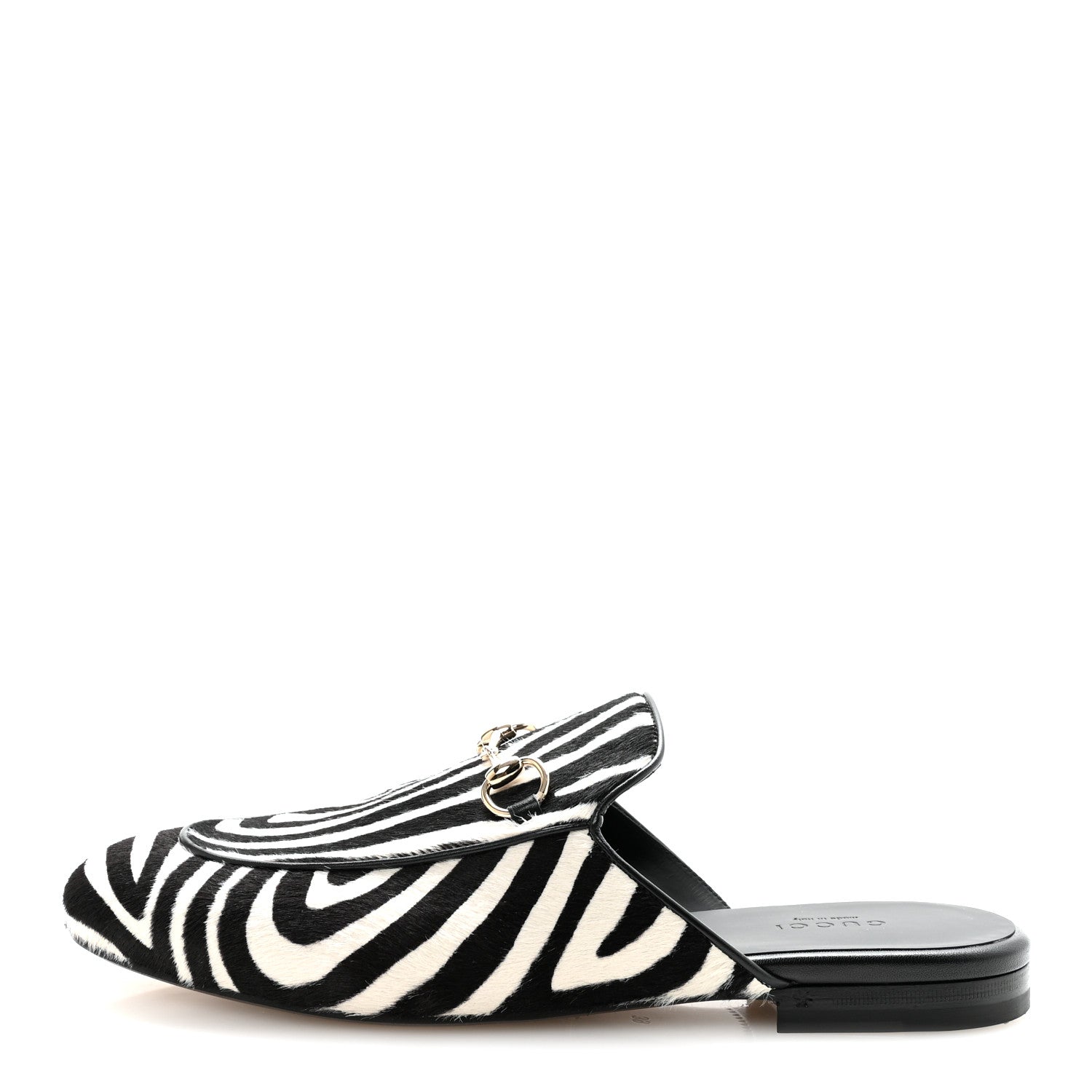 Gucci Calf Hair Zebra Print Womens Princetown Slippers 39 Natural Black 1 of 10