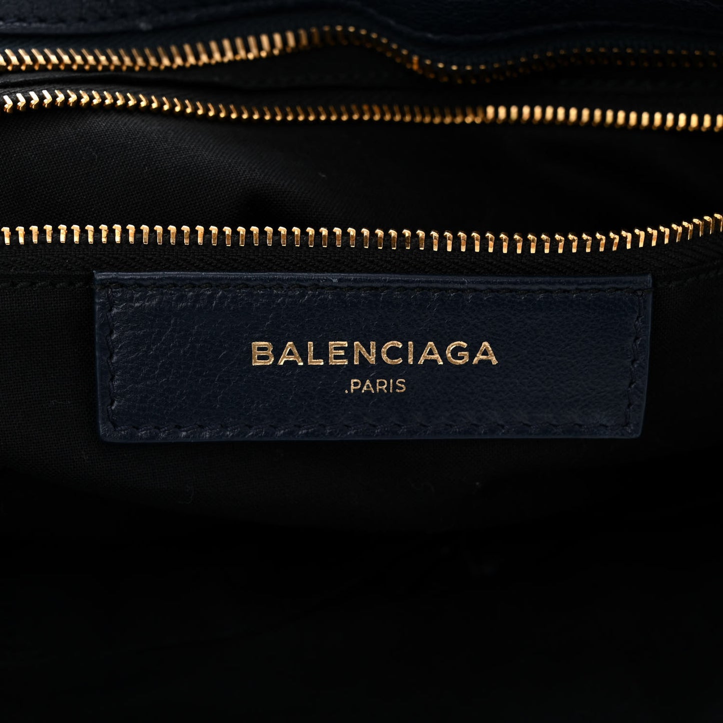 Chevre Gold Metallic Edge Hardware City Bleu Nuit Dark Sea