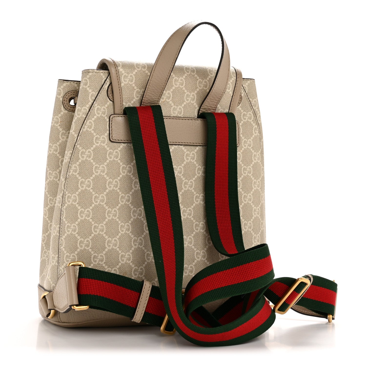 Gucci GG Supreme Monogram Azalea Calfskin Retro Interlocking G Buckle Backpack Beige Mystic White 3 of 14