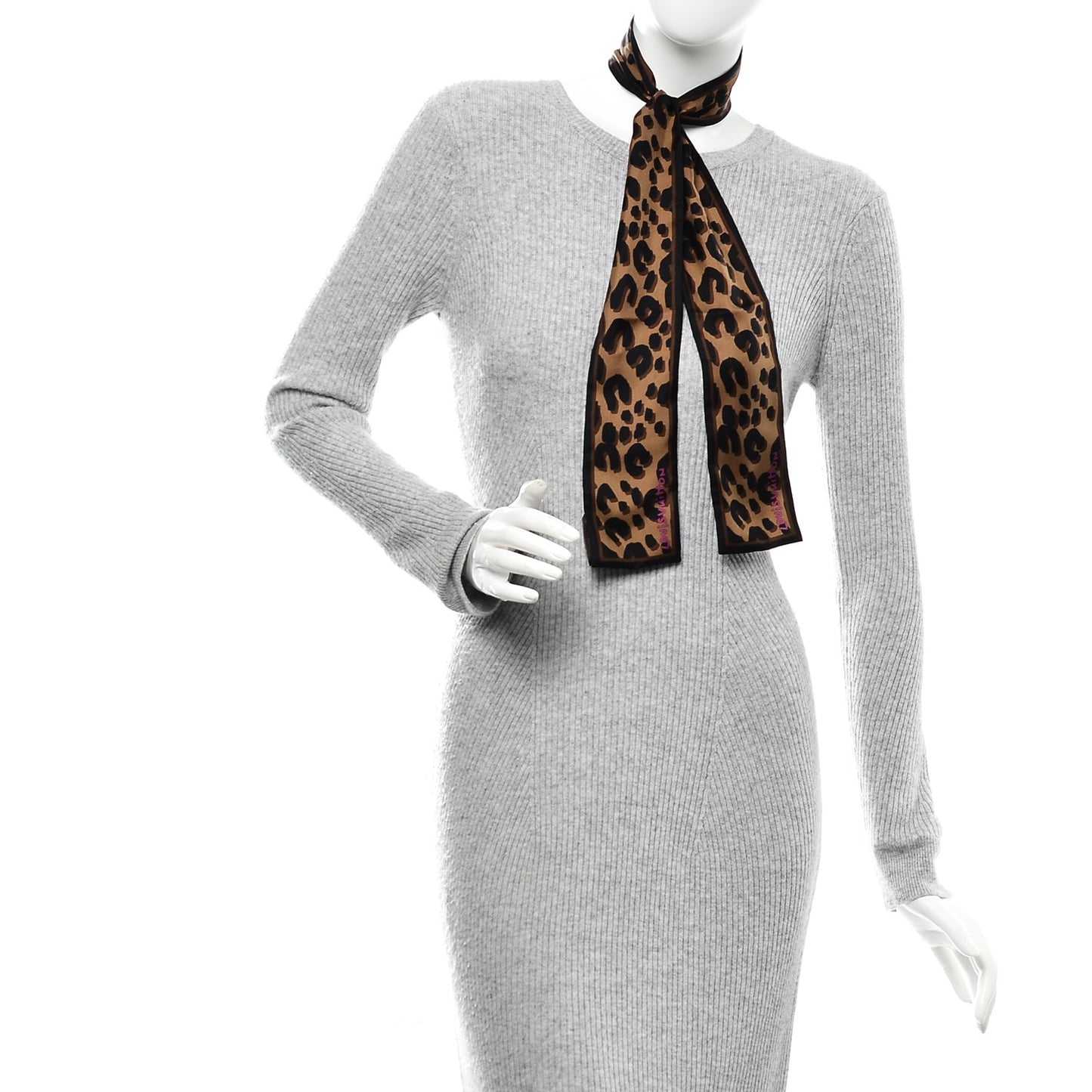 Silk Leopard Bandeau Scarf Marron