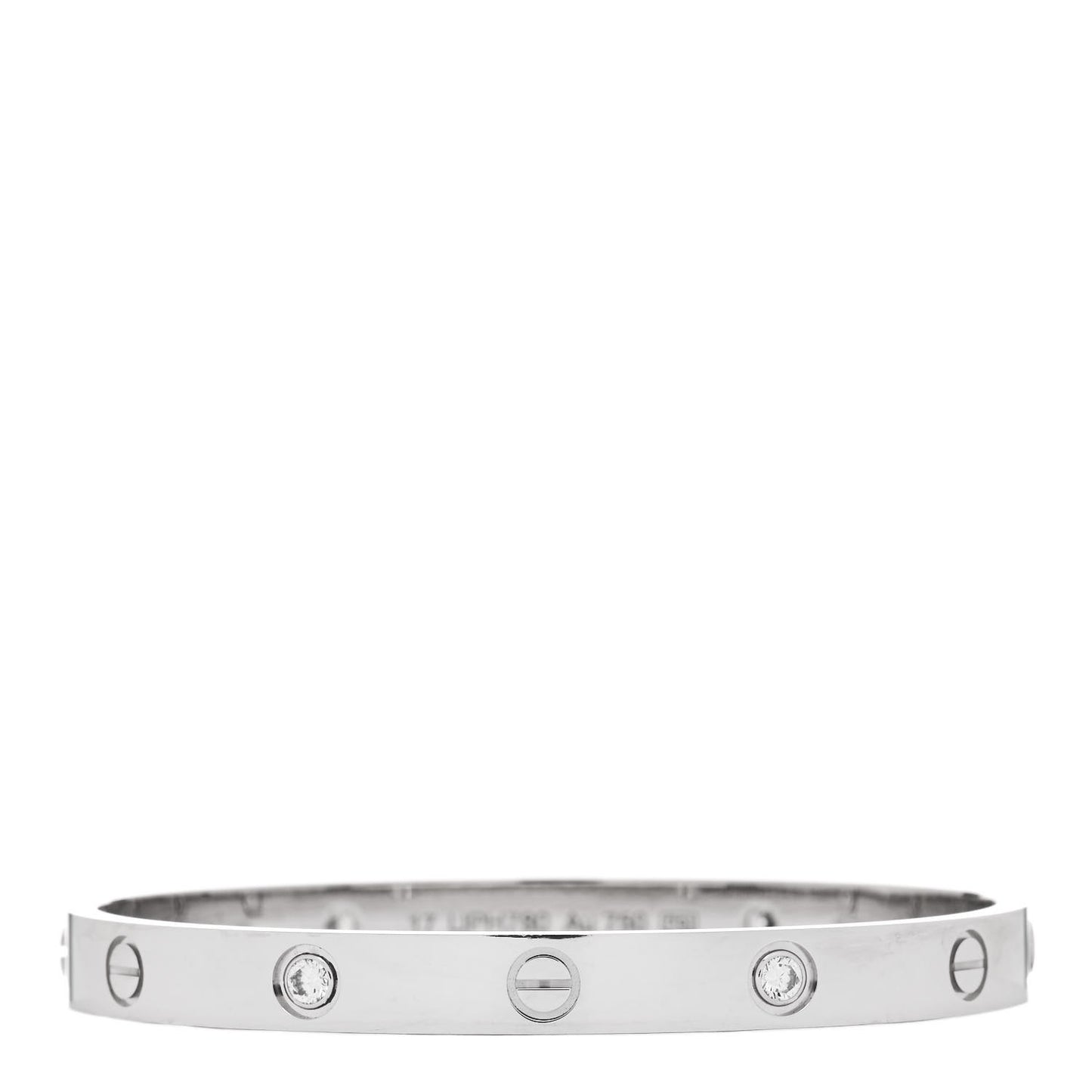 18K White Gold 4 Diamond LOVE Bracelet 17