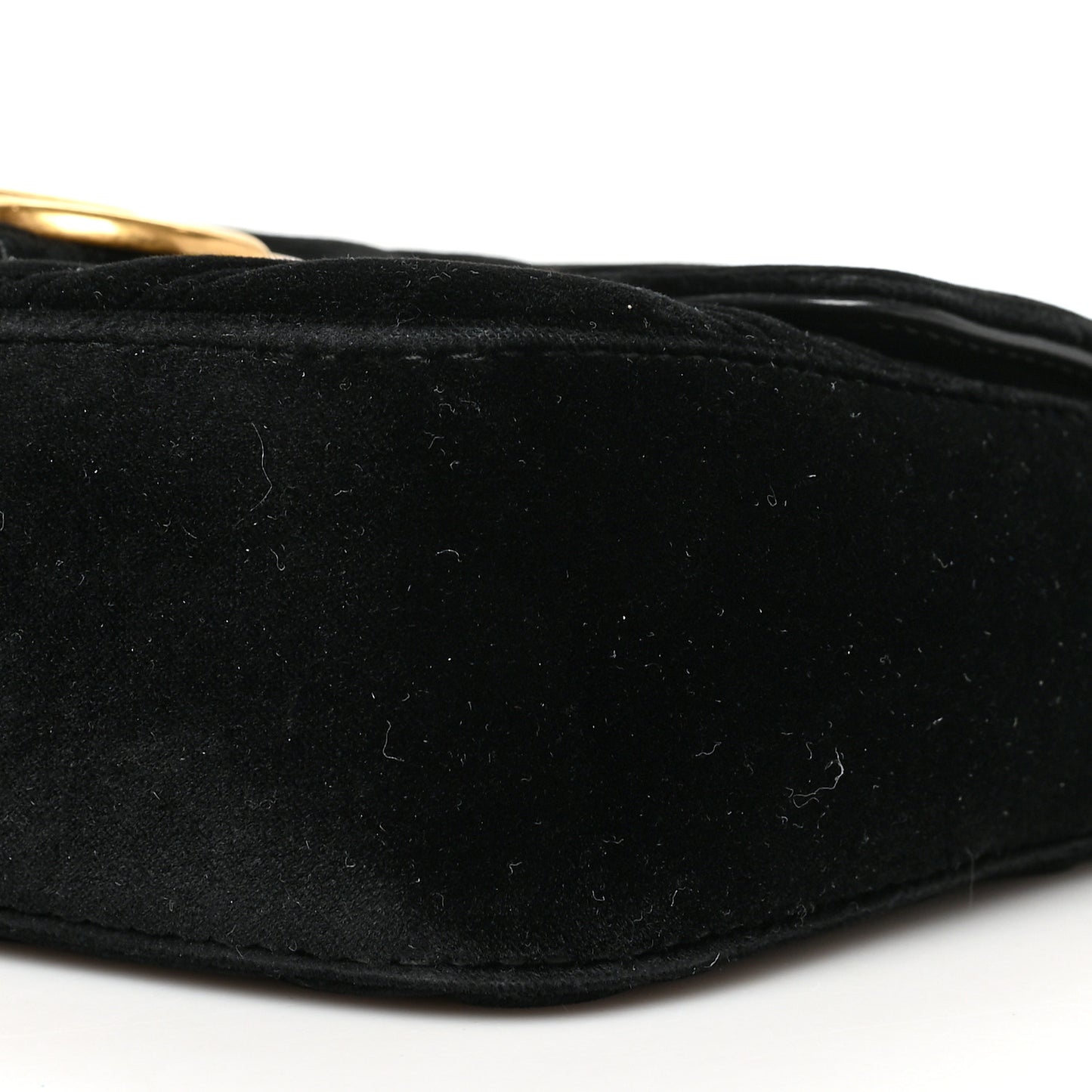 Velvet Matelasse Mini GG Marmont Shoulder Bag Black