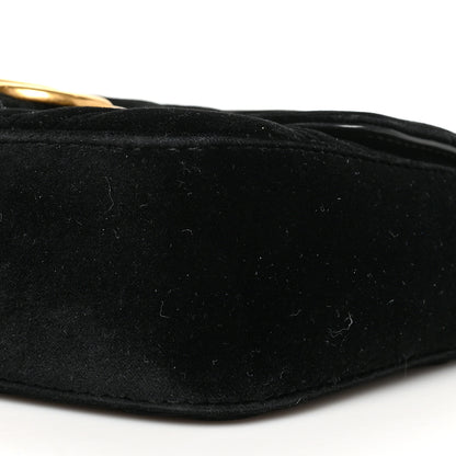 Gucci Velvet Matelasse Mini GG Marmont Shoulder Bag Black 11 of 11
