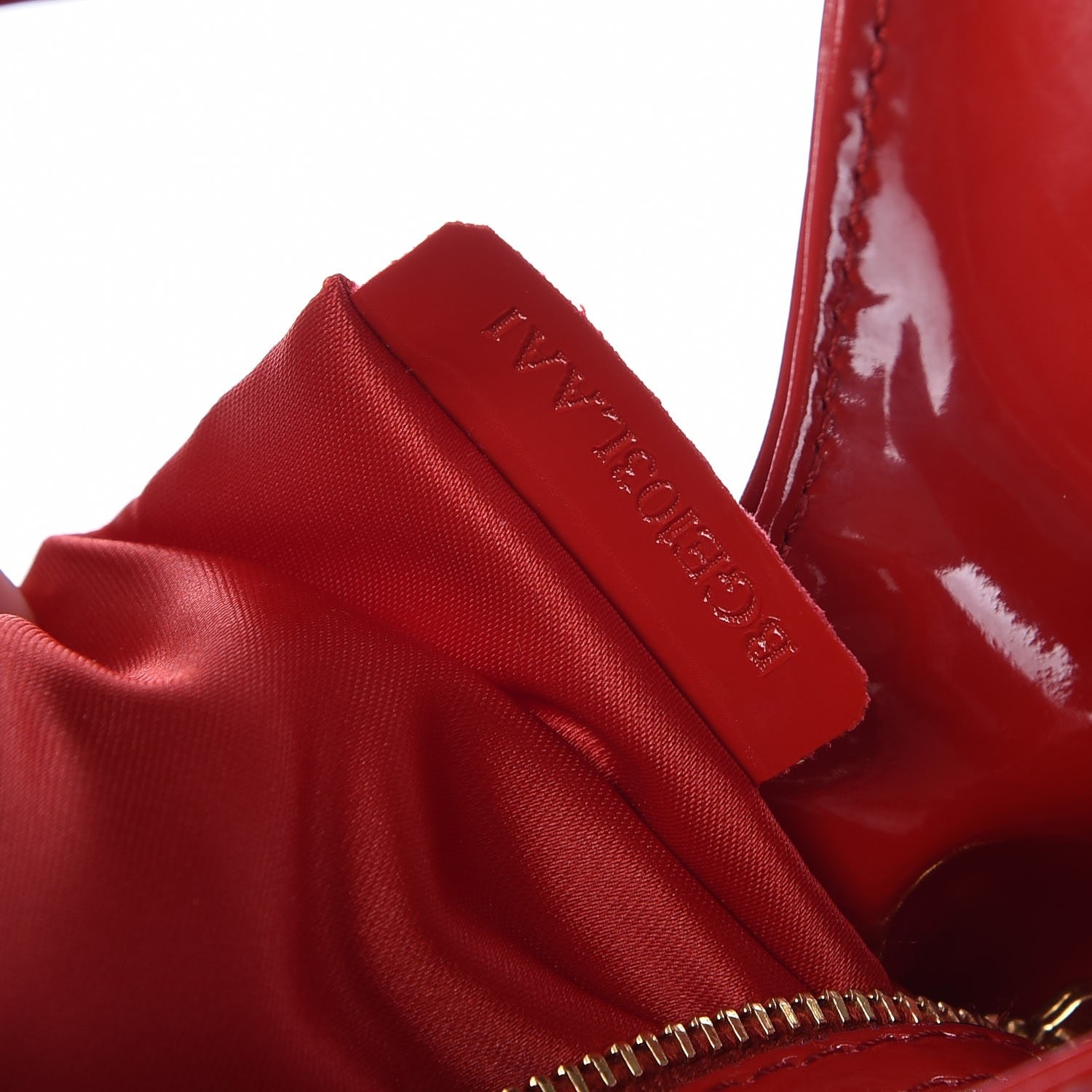 Valentino Garavani Patent Lacca Mini Nuage Bow Hobo Red 7 of 9