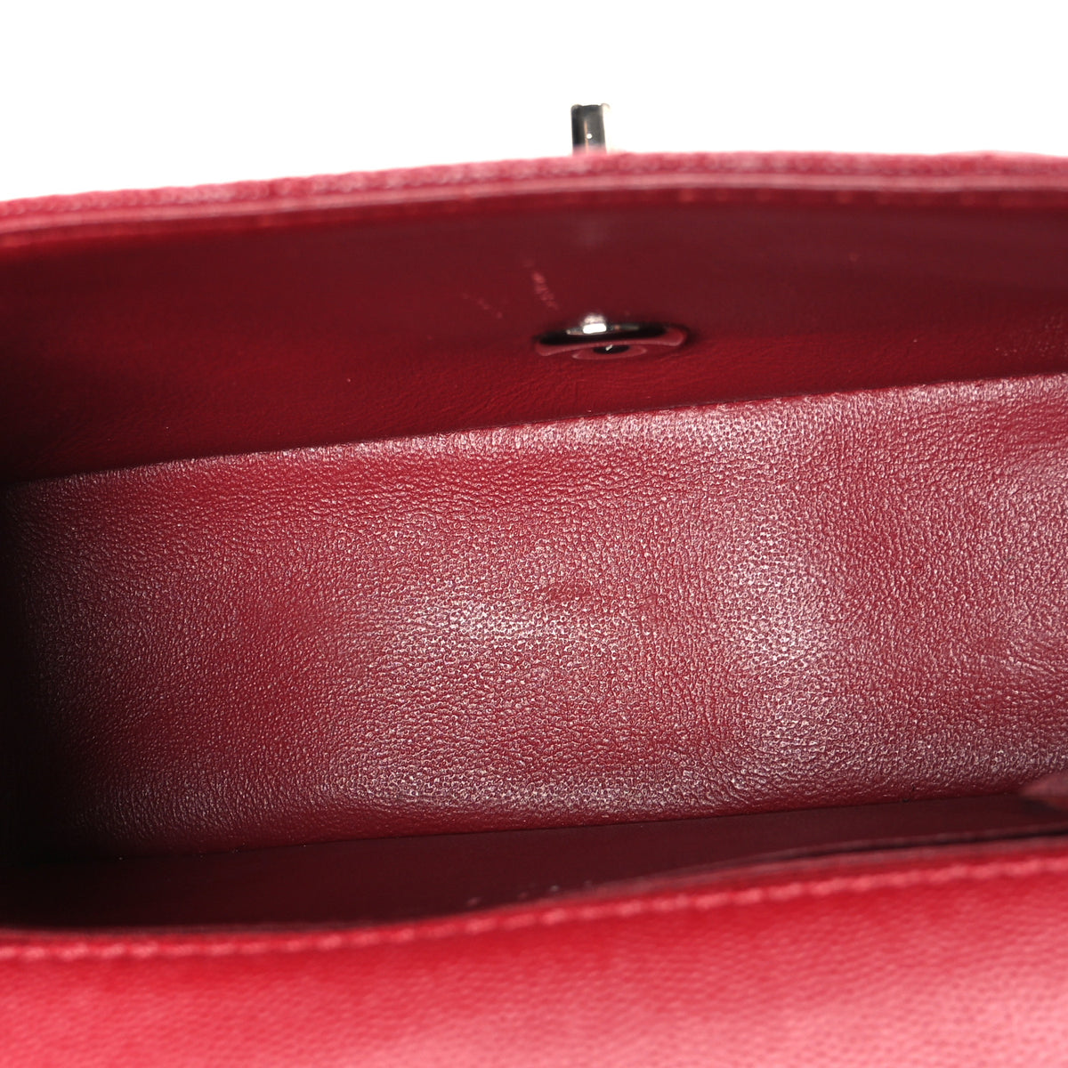 Caviar Quilted Mini Rectangular Flap Red