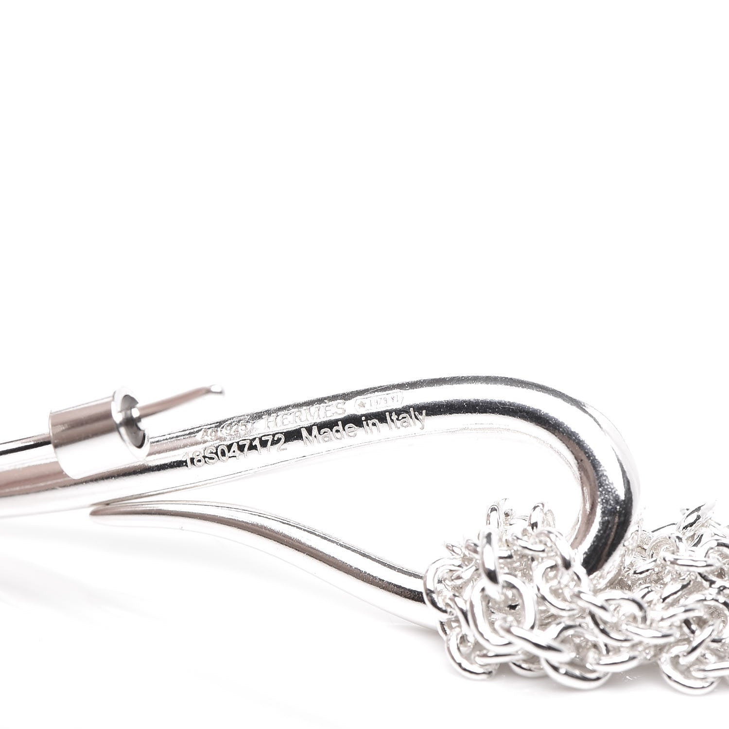 Hermes Sterling Silver Licol Chaine D'Ancre Drop Earrings 3 of 4