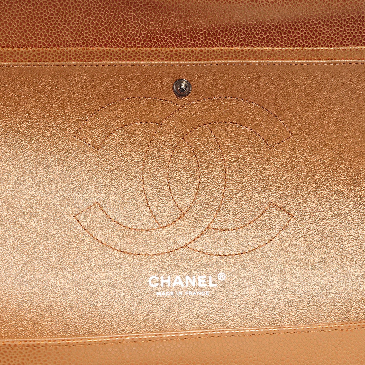 Chanel Metallic Caviar Quilted Jumbo Double Flap Copper 6 of 8