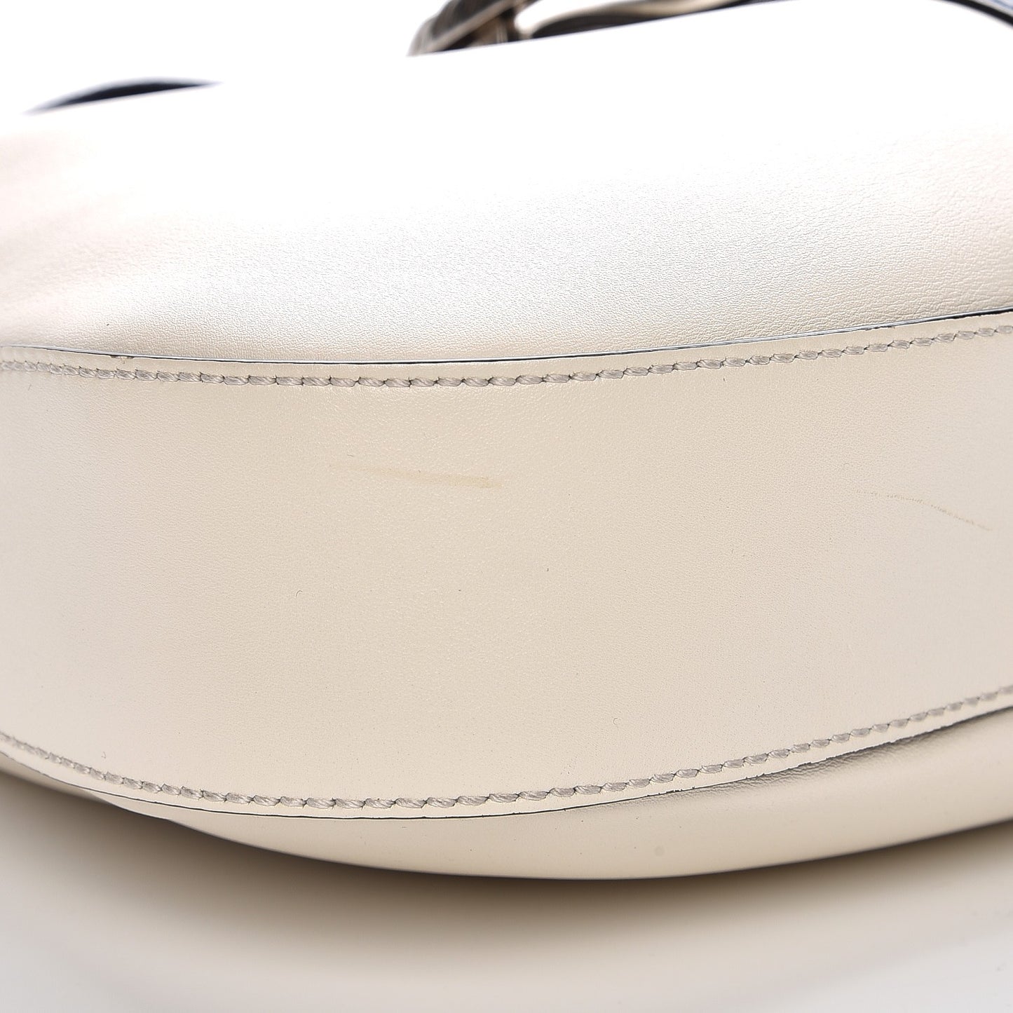 Calfskin Web Stripe Medium Dionysus Hobo White