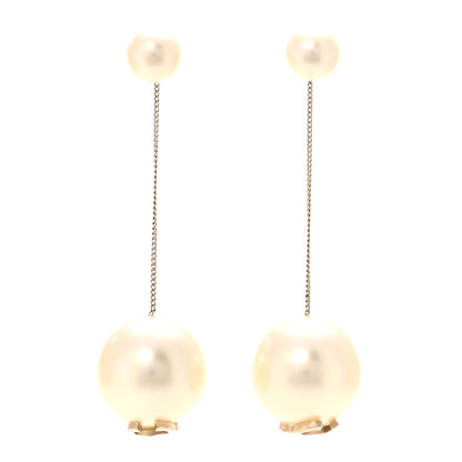 Chanel Pearl CC Chain Drop Earrings Gold 1 of 4