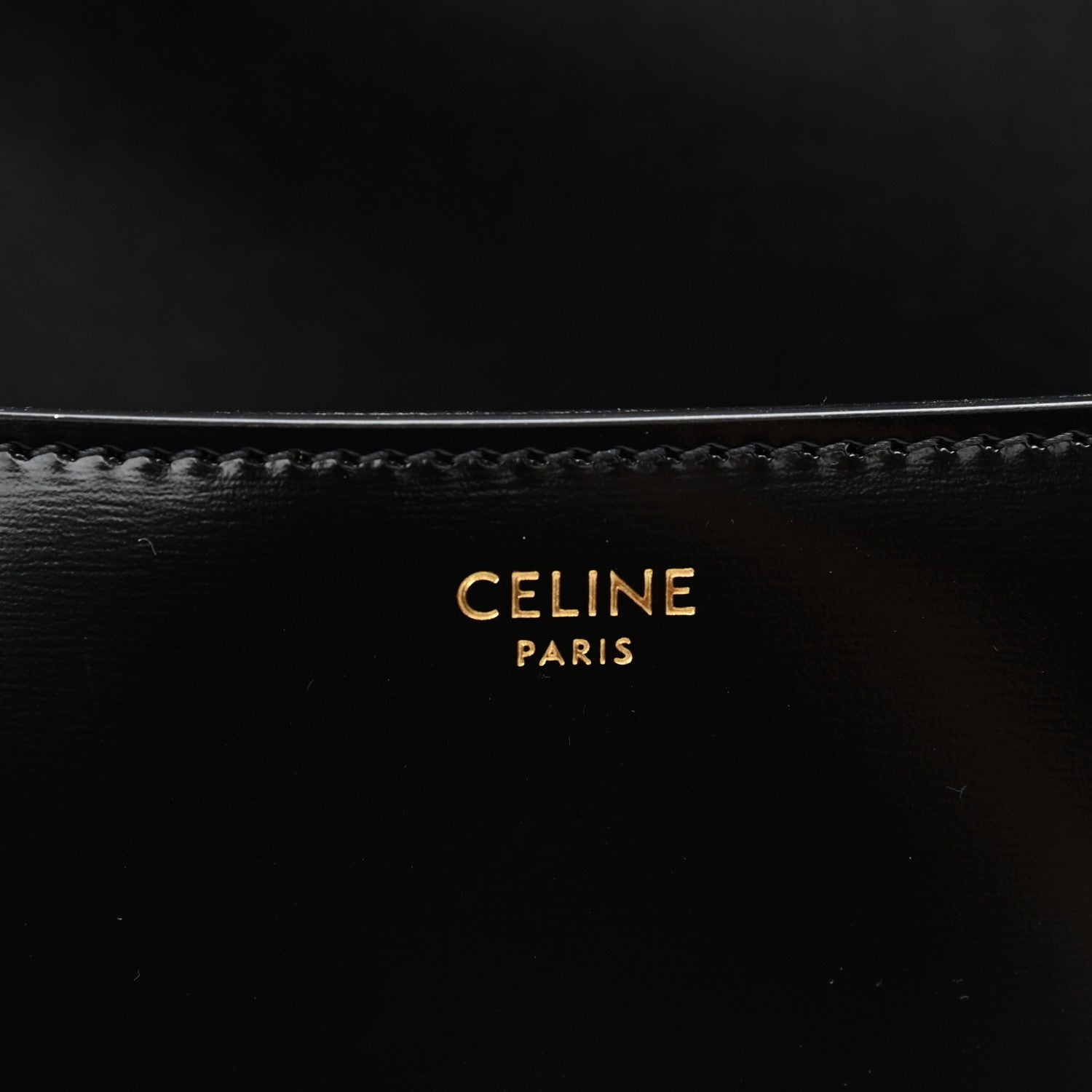 Celine Shiny Calfskin Triomphe Shoulder Bag Black 6 of 10