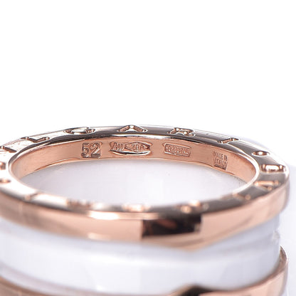 Bulgari 18K Rose Gold White Ceramic B.Zero1 Two-Band Ring 52 6 4 of 5