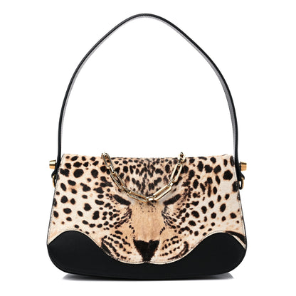 Gucci Calf Hair Leopard Print Shoulder Bag Black 1 of 11